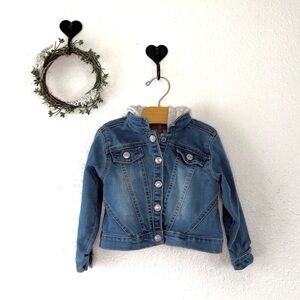 Seven For All Mankind Baby Girl Denim Jacket w/ Hood | 24